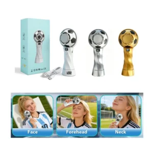 soccer design portable handheld fan w/ice pad