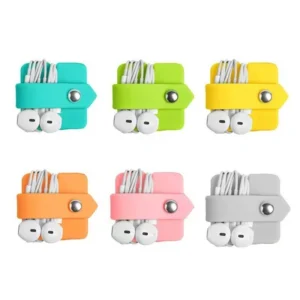 Colorful Silicone Earphone Cable Organizer Straps