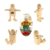 diy poseable unfinished wooden robot figurine