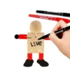 diy poseable unfinished wooden robot figurine
