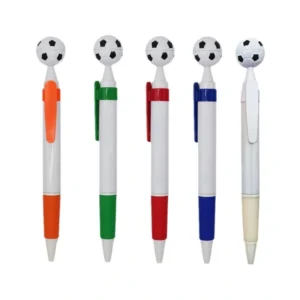 Soccer Top Ballpoint Pen W/Textured Grip