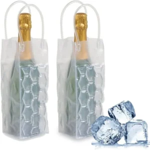 reusable gel wine cooler bag w/handle