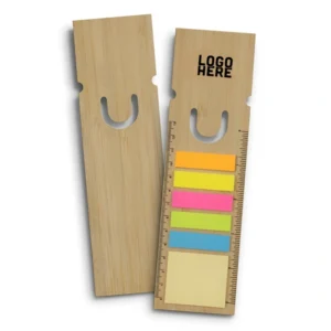 Eco Bamboo Ruler Bookmark W/Sticky Notes Eco Bamboo Ruler Bookmark W/Sticky Notes