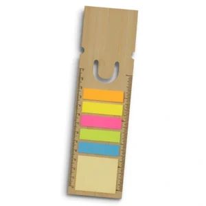 Eco Bamboo Ruler Bookmark W/Sticky Notes Eco Bamboo Ruler Bookmark W/Sticky Notes
