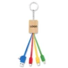 bamboo charging cable w/key chain
