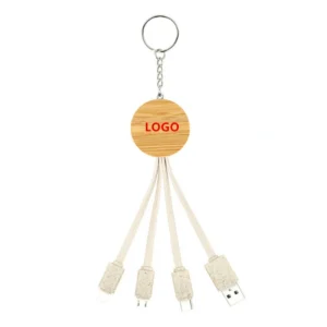 bamboo charging cable w/key chain