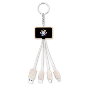 bamboo 5 in 1 charging cable w/lighting logo