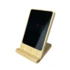 2 in 1 light up logo bamboo wireless charger w/stand