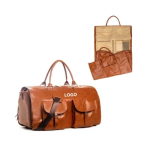 leather garment bag for travel w/porkets