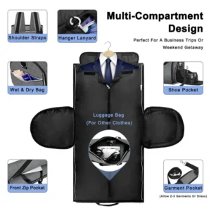 4 in 1 garment bag large duffel bag