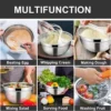 stainless steel mixing bowl set with lids & grater attachments