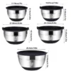 stainless steel mixing bowl set with lids & grater attachments
