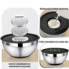 stainless steel mixing bowl set with lids & grater attachments