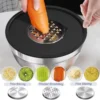 stainless steel mixing bowl set with lids & grater attachments