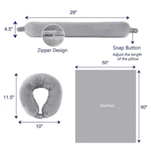 2 in 1 travel pillow & blanket