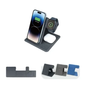 pu 3 in 1 magnetic wireless charging station