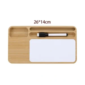 Bamboo Desk Organizer with 15W Wireless Charger & Dry-Erase Whiteboard