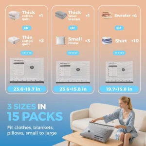 Travel Vacuum Storage Bags Set