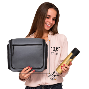 large capacity hanging toiletry bag with wet/dry separation