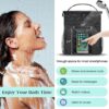 hanging mesh shower caddy with phone pocket