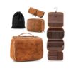 multi functional detachable leather toiletry bag