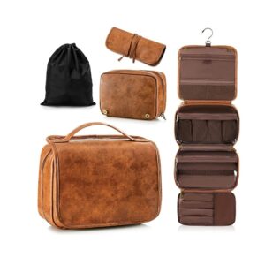 multi functional detachable leather toiletry bag