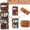 multi functional detachable leather toiletry bag