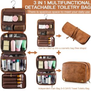 multi functional detachable leather toiletry bag