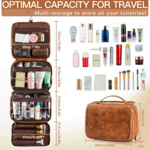 multi functional detachable leather toiletry bag
