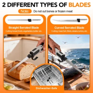 cordless electric carving knife with dual blades