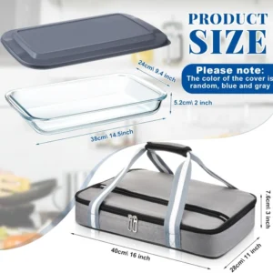 glass baking dish set with insulated carry tote