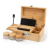 lockable bamboo storage box with adjustable dividers