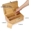 lockable bamboo storage box with adjustable dividers