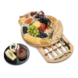 bamboo stand dry food cereal dispenser with airtight lid