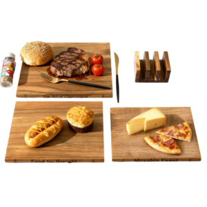 3 piece acacia wood book style charcuterie board set