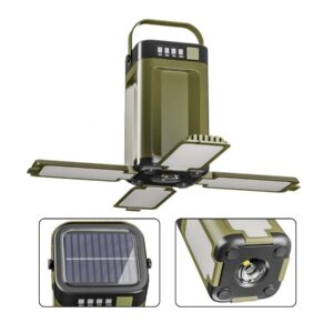 4 panel foldable solar camping lantern with power bank