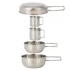 5 piece 304 stainless steel stackable outdoor tableware set