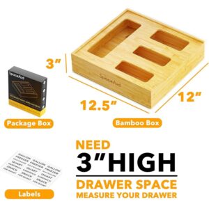 expandable bamboo kitchen drawer food storage bag organizer expandable bamboo kitchen drawer food storage bag organizer
