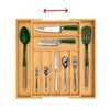 Expandable Bamboo Kitchen Drawer Cutlery Organizer Tray