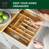 expandable bamboo kitchen drawer cutlery organizer tray