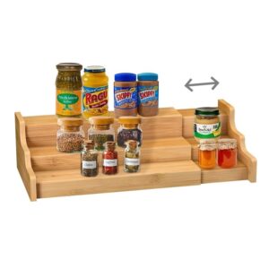 expandable 3 tier bamboo spice rack organizer