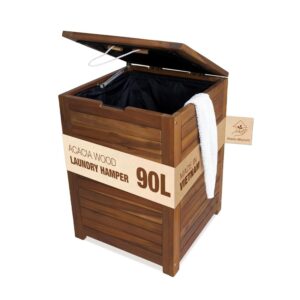 90l acacia wood laundry hamper with removable liner 90l acacia wood laundry hamper with removable liner
