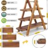 foldable 3 tier acacia wood tiered serving stand