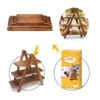 foldable 3 tier acacia wood tiered serving stand