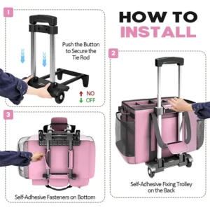detachable wheeled cleaning caddy tote bag