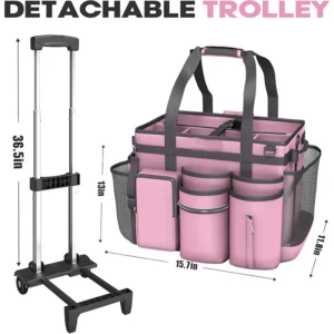 detachable wheeled cleaning caddy tote bag