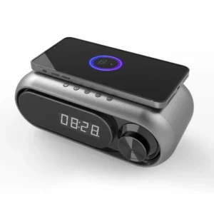 dual charging bluetooth alarm clock speaker w/white noise