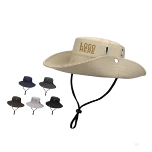 embroidered waterproof wide brim sun bucket hat