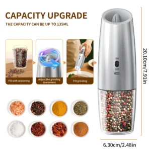 rechargeable gravity sensor grinder set for premium home reward programs