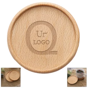 3.46" round wooden coasters